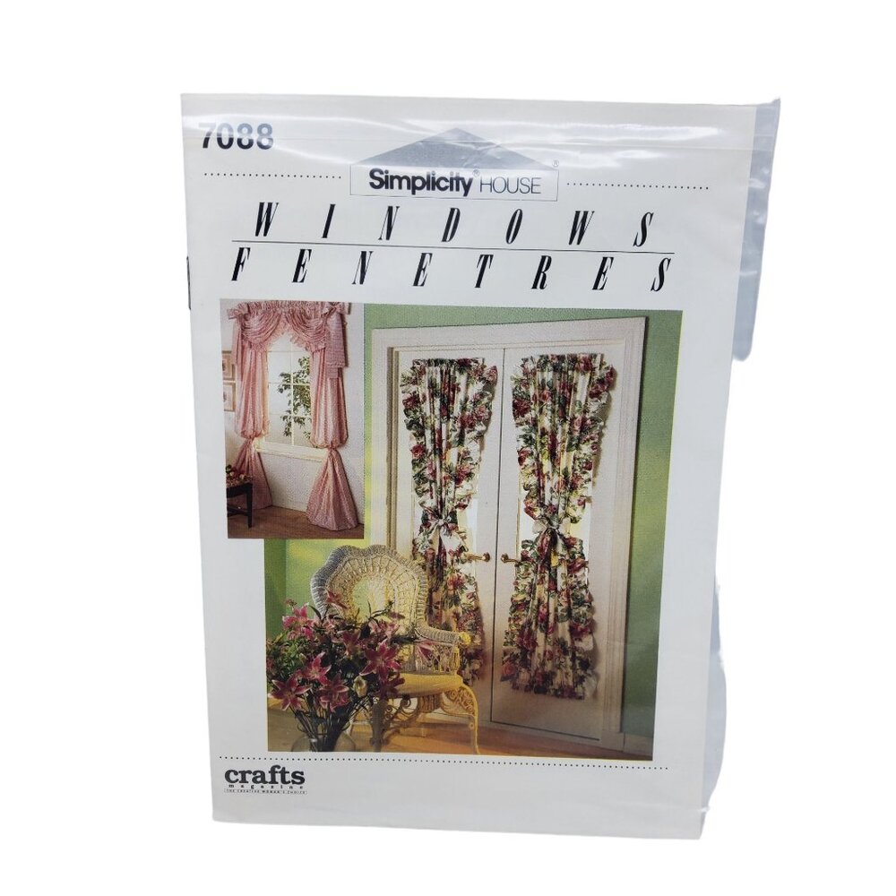 vintage simplicity windows one size curtain pattern #7088